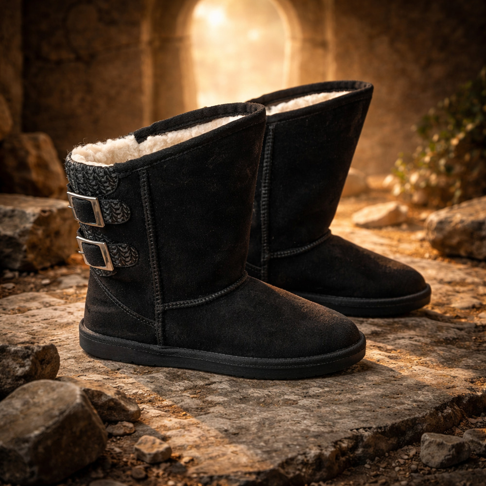Shearling -lined Boots Ann-05 Faux Suede/Fur By Forever Size 7.5
